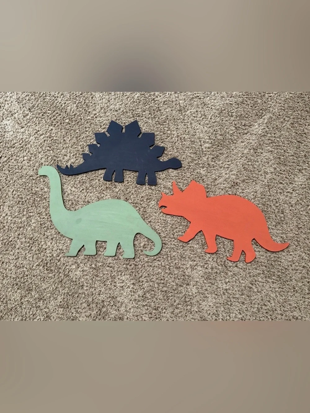 Hobby Lobby Navy, Mint & Coral Wooden Dinosaur Wall Trio